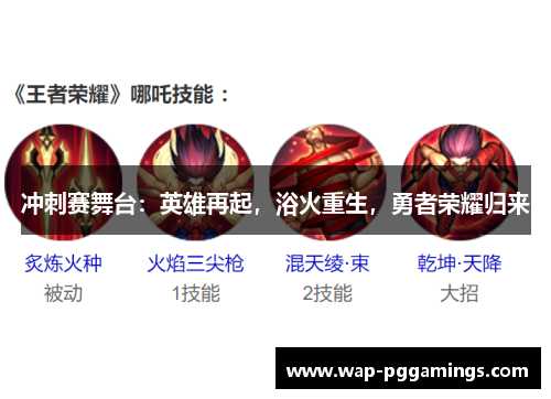 冲刺赛舞台：英雄再起，浴火重生，勇者荣耀归来