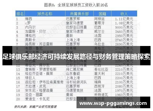 足球俱乐部经济可持续发展路径与财务管理策略探索 足球俱乐部经济可持续发展路径与财务管理策略探索