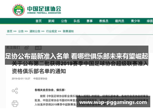 足协公布最新准入名单 看哪些俱乐部未来有望崛起